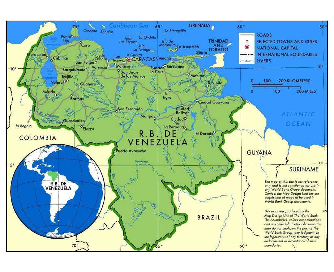 નકશો નકશો de venezuela