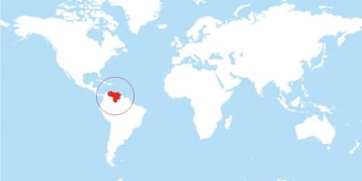 નકશો વેનેઝુએલા સ્થાન પર વિશ્વ
