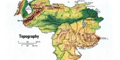 નકશો ભૌગોલિક વેનેઝુએલા
